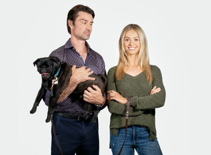 Corey Sevier, Rebecca Dalton in The Dog Lover's Guide to Dating. Credit: ©2022 Hallmark Media/Photographer: Courtesy of Johnson Production Group
