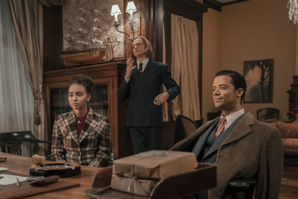 Bailey Bass, Sam Reid and Jacob Anderson in Interview with the Vampire. Photo: Alfonso Bresciani/AMC