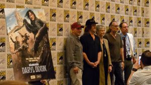 David Zable, Norman Reedus, Melissa McBride, Greg Nicotero and Scott M. Gimple at the Daryl Dixon season 3 press panel at SDCC 2025