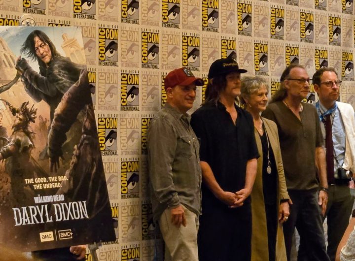 David Zable, Norman Reedus, Melissa McBride, Greg Nicotero and Scott M. Gimple at the Daryl Dixon season 3 press panel at SDCC 2025