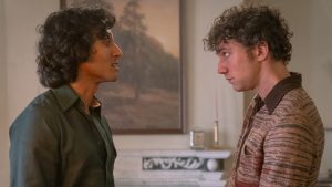 Armand (Assad Zaman) and Daniel Molloy (Luke Brandon Field) facing each other in an apartment