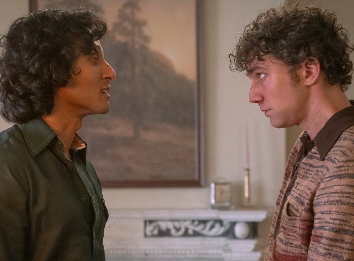 Armand (Assad Zaman) and Daniel Molloy (Luke Brandon Field) facing each other in an apartment