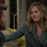 Hope (Annika Noelle) comforts Liam (Scott Clifton) in The Bold and the Beautiful. Photo: CBS