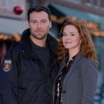 Peter Mooney and Sarah Drew in Mistletoe Murders. Photo: Hallmark Channel