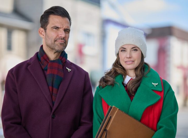 Meghan Ory and Bejamin Ayres in A Christmas Angel Match. Photo: Hallmark Channel