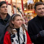 Brandon Routh, Eden Sher and Jonathan Bennett in A Keller Christmas Vacation. Photo: Hallmark Media