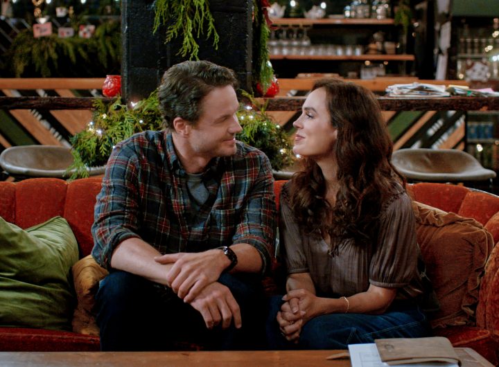 Paul Campbell and Erin Cahill in Christmas at the Catnip Cafe. Photo: Hallmark Media