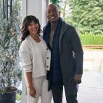 News anchor, Adam, is challenged by superfan, Robbie, to report good news at Christmas. Adam reluctantly takes him under his wing and finds a connection with Robbie’s mom. Photo: Tamera Mowry-Housley, B. J. Britt Credit: ©2025 Hallmark Media/Photographer: Syd Wong