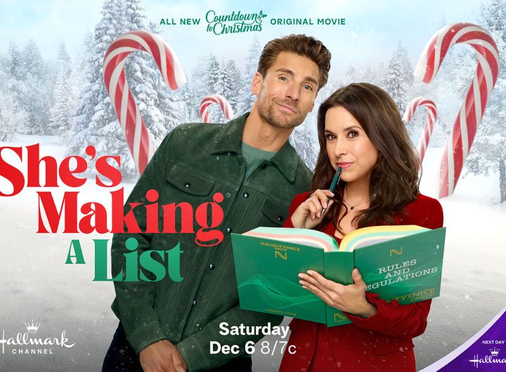 She's Making a List starring Lacey Chabert and Andrew Walker. Photo: Hallmark Media