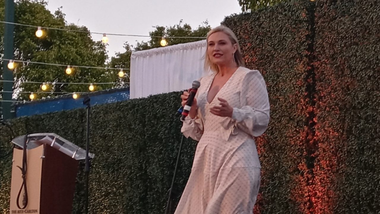 Passionflix CEO Tosca Musk speaks during the Passionista Awards at PassionCon 2022. Photo: Sarabeth Pollock