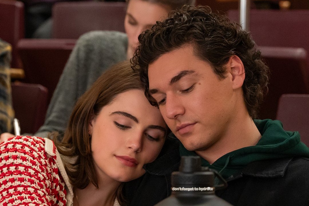 Ella Bright as Hannah Wells and Belmont Cameli as Garrett Graham in Off Campus. Photo: Prime Video