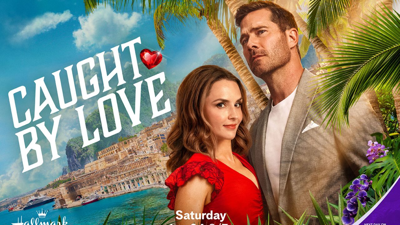 Key art from Caught By Love featuring Rachael Leigh Cook and Luke Macfarlane. Photo: Hallmark Media