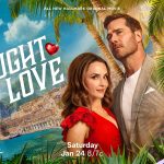 Key art from Caught By Love featuring Rachael Leigh Cook and Luke Macfarlane. Photo: Hallmark Media