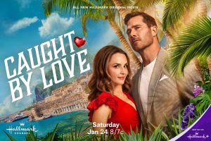 Key art from Caught By Love featuring Rachael Leigh Cook and Luke Macfarlane. Photo: Hallmark Media