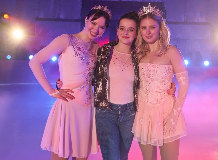 Finding Her Edge: Season 1. (L-R) Madelyn Keys as Adriana Russo, Alice Malakhov as Maria Russo, and Alexandra Beaton as Elise Russo in Finding Her Edge: Season 1. Cr. NETFLIX © 2026