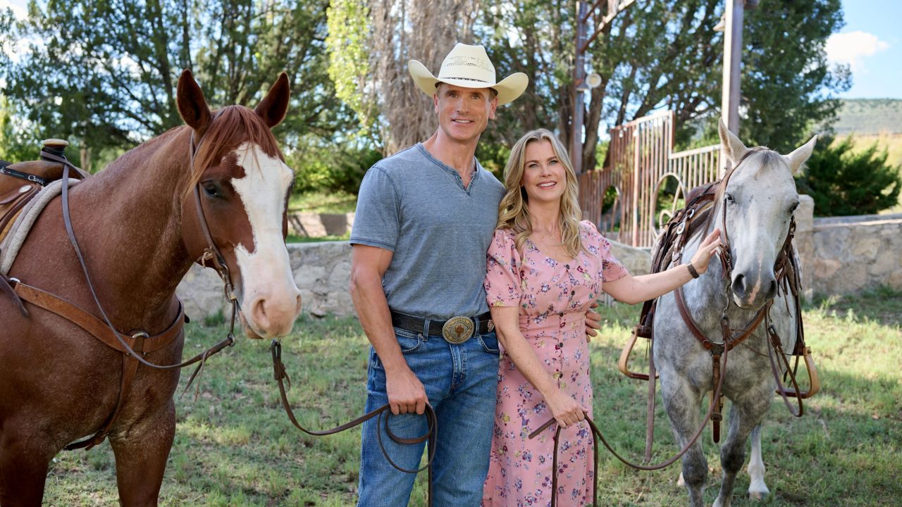 Gabriel Hogan and Alison Sweeney in Romance at Hope Ranch. Photo: Hallmark Media