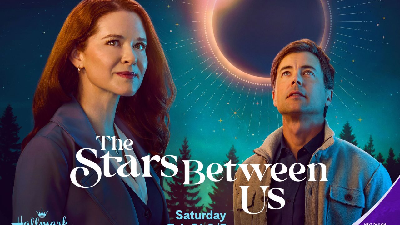 Key art for The Stars Between Us featuring Sarah Drew and Matt Long. Photo: Hallmark Media