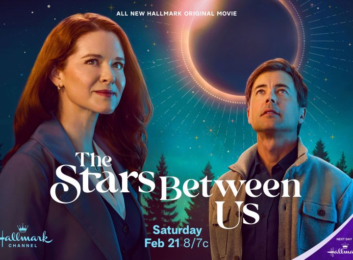 Key art for The Stars Between Us featuring Sarah Drew and Matt Long. Photo: Hallmark Media