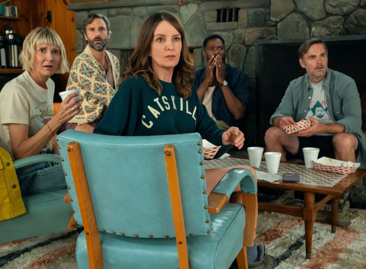 THE FOUR SEASONS, SEASON 2. (L to R) Kerri Kenney-Silver as Anne, Marco Calvani as Claude, Tina Fey as Kate, Colman Domingo as Danny, and Will Forte as Jack in Episode 202 of The Four Seasons, Season 2. Cr. Emily V. Aragones/Netflix © 2025