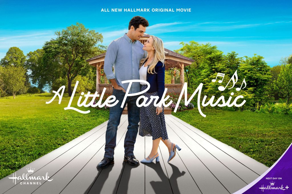 Laci J. Mailey and Beau Mirchoff star in A Little Park Music. Photo: Hallmark Media