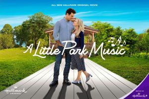 Laci J. Mailey and Beau Mirchoff star in A Little Park Music. Photo: Hallmark Media