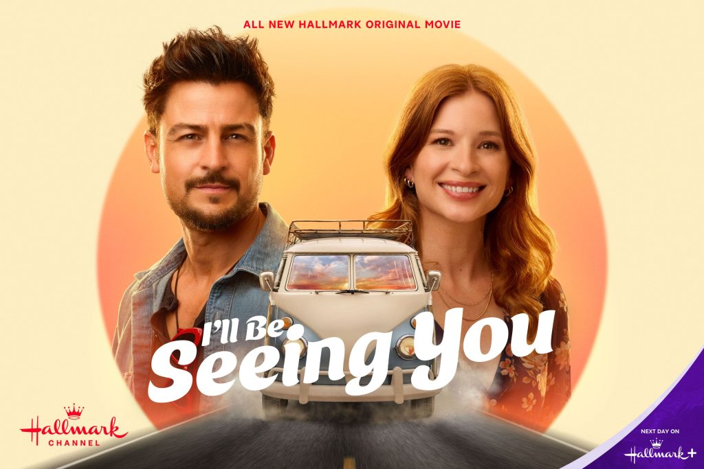 Tyler Hynes and Stacey Farber in I'll Be Seeing You. Image: Hallmark Media