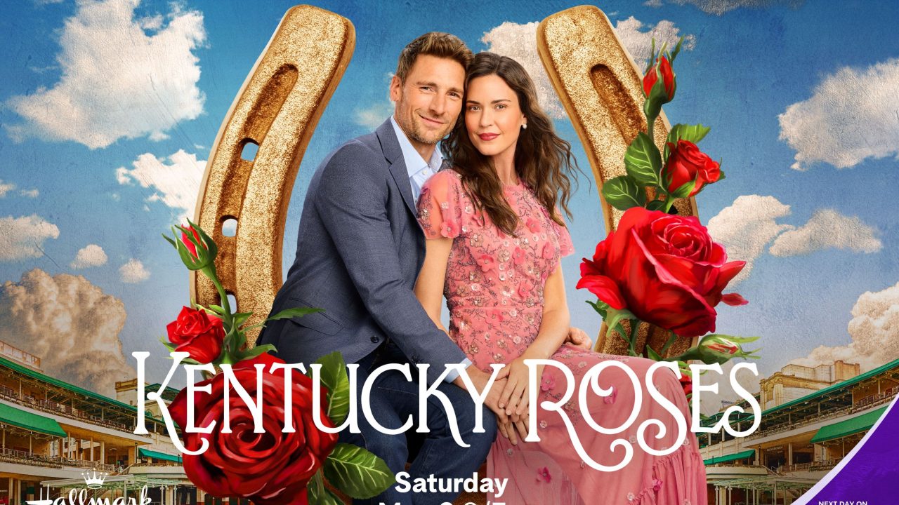 Andrew Walker and Odette Annable in the promotional image for Kentucky Roses. Image: Hallmark Media