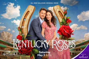 Andrew Walker and Odette Annable in the promotional image for Kentucky Roses. Image: Hallmark Media