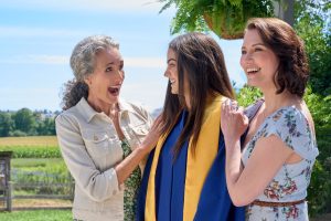 Andie MacDowell, Sadie Laflamme-Snow, Chyler Leigh in The Way Home season 4. Credit: ©2026 Hallmark Media/Photographer: Peter Stranks