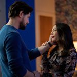 Chris McNally and Janel Parrish in Two for Tee. Photo: Hallmark Media
