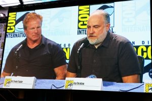 Dr. Travis Taylor and Jay Stratton at The Secret of Skinwalker Ranch panel at SDCC 2024. Photo: Sarabeth Pollock
