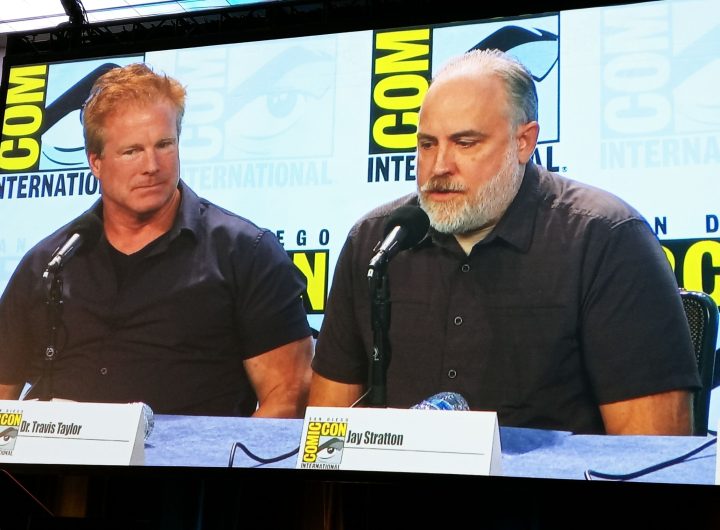 Dr. Travis Taylor and Jay Stratton at The Secret of Skinwalker Ranch panel at SDCC 2024. Photo: Sarabeth Pollock