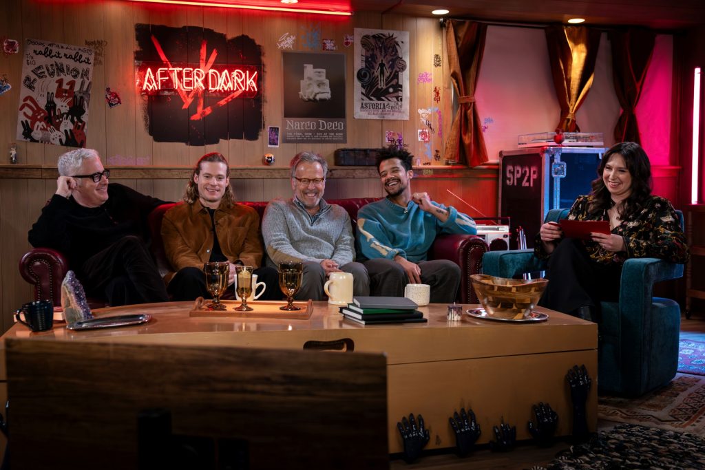Rolin Jones, Sam Reid, Mark Johnson, Jacob Anderson and Lizzie Bassett in The Vampire Lestat: After Dark. Photo: AMC