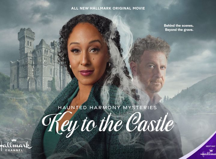 Tamera Mowry-Housley and Risteard Cooper in Haunted Harmony Mysteries: Key to the Castle. Photo: Hallmark Media