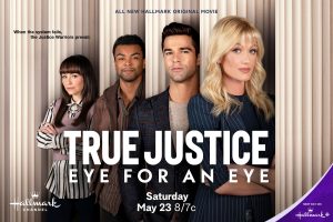 Katherine McNamara, Markian Tarasiuk, Nikki DeLoach, Benjamin Ayres in True Justice: Eye for an Eye. Photo: Hallmark Media