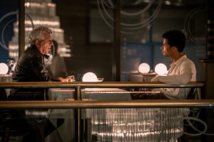 Jacob Anderson as Louis De Pointe Du Lac and Eric Bogosian as Daniel Molloy - Anne Rice's The Vampire Lestat _ Episode 02 - Photo Credit: Sophie Giraud/AMC