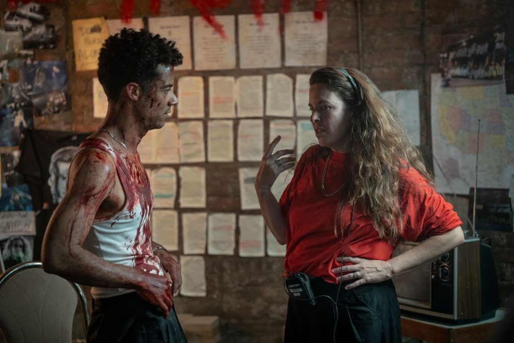 Director Claudia Llosa and Jacob Anderson as Louis De Pointe Du Lac - Anne Rice's The Vampire Lestat _ Episode 03, Behind the Scene - Photo Credit: Sophie Giraud/AMC