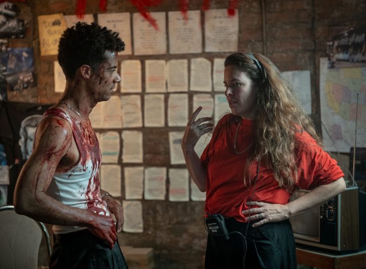 Director Claudia Llosa and Jacob Anderson as Louis De Pointe Du Lac - Anne Rice's The Vampire Lestat _ Episode 03, Behind the Scene - Photo Credit: Sophie Giraud/AMC