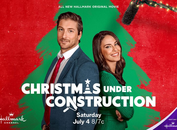 Jessica Lowndes and Daniel Lissing star in Christmas Under Construction. Photo: Hallmark Media