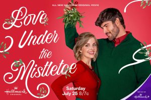Jen Lilley and Nick Bateman in Love Under the Mistletoe. Photo: Hallmark Media