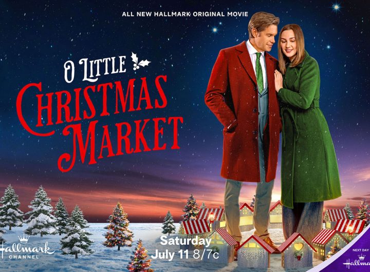Stephen Huszar and Katherine Barrell in O Little Christmas Market. Photo: Hallmark Media