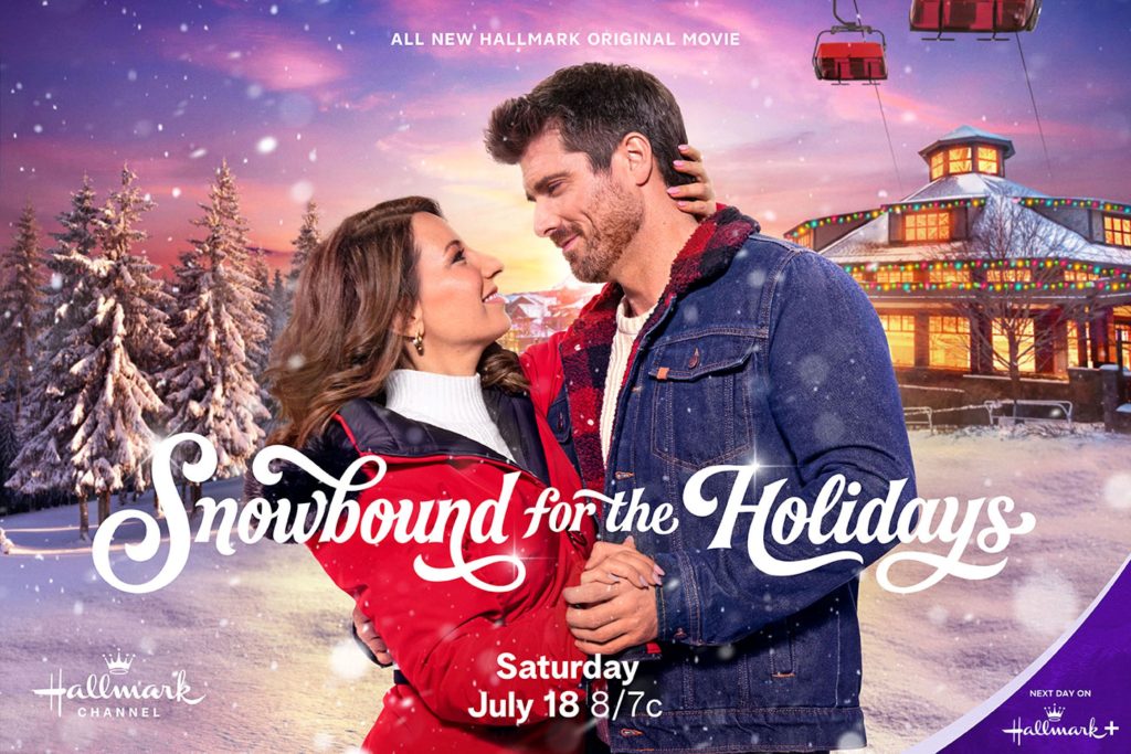 Vanessa Lengies and Marcus Rosner in Snowbound for the Holidays. Photo: Hallmark Media