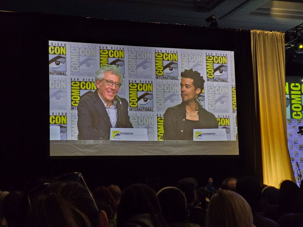 Eric Bogosian and Jacob Anderson at The Vampire Lestat panel at SDCC 2025