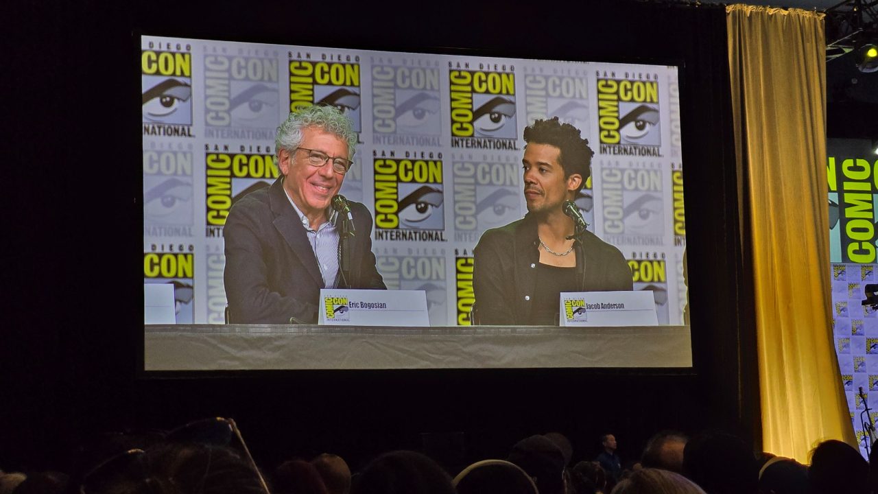 Eric Bogosian and Jacob Anderson at The Vampire Lestat panel at SDCC 2025. Photo: Sarabeth Pollock