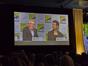 Eric Bogosian and Jacob Anderson at The Vampire Lestat panel at SDCC 2025