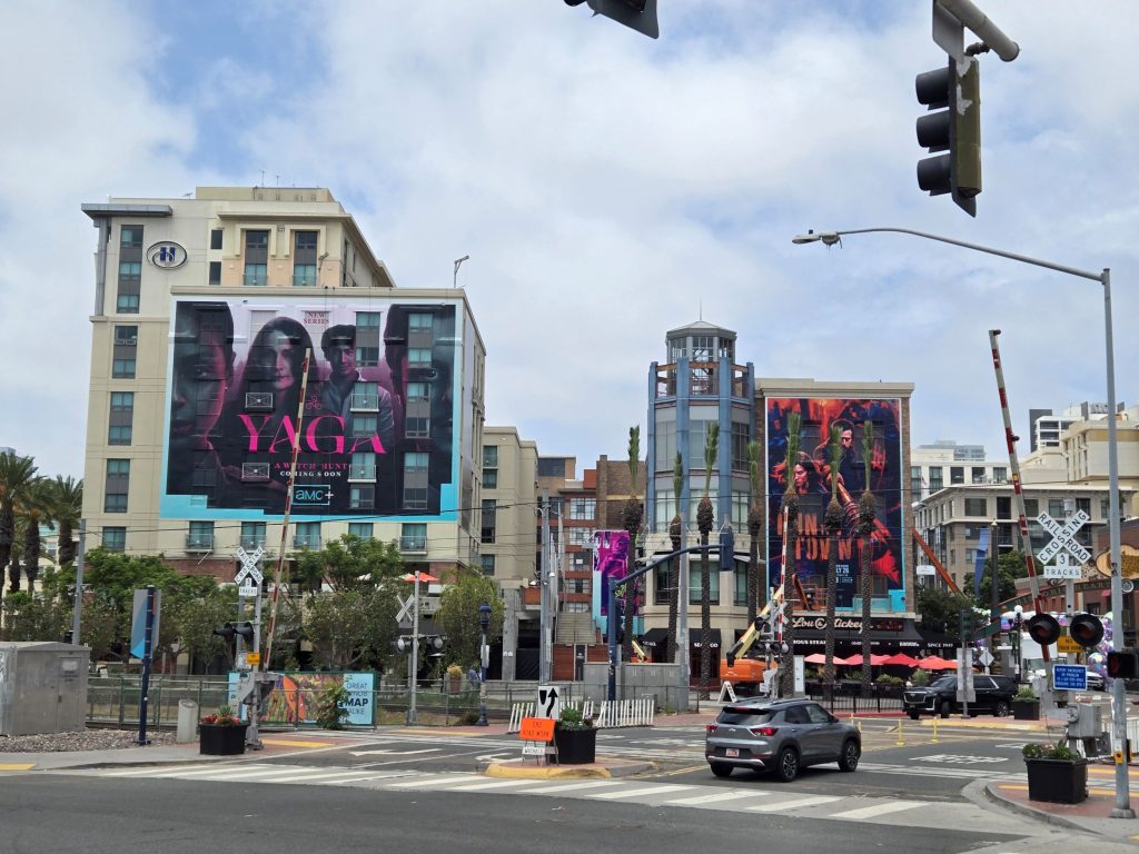 YAGA, The Vampire Lestat and The Walking Dead: Dead City building wraps on the Hilton Gaslamp for SDCC 2026