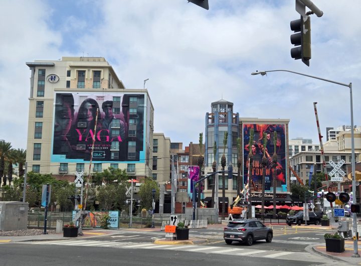 YAGA, The Vampire Lestat and The Walking Dead: Dead City building wraps on the Hilton Gaslamp for SDCC 2026