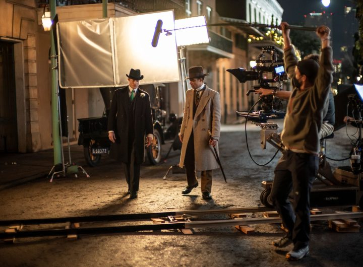 BTS, Sam Reid as Lestat De Lioncourt and Jacob Anderson as Louis De Point Du Lac - Interview with the Vampire _ Season 1, Episode 1 - Photo Credit: Alfonso Bresciani/AMC