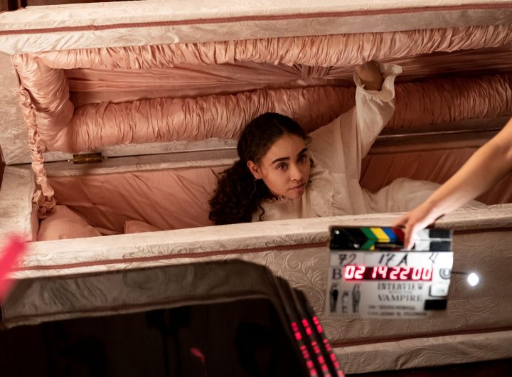 BTS, Bailey Bass as Claudia - Interview with the Vampire _ Season 1, Episode 4 - Photo Credit: Alfonso Bresciani/AMC