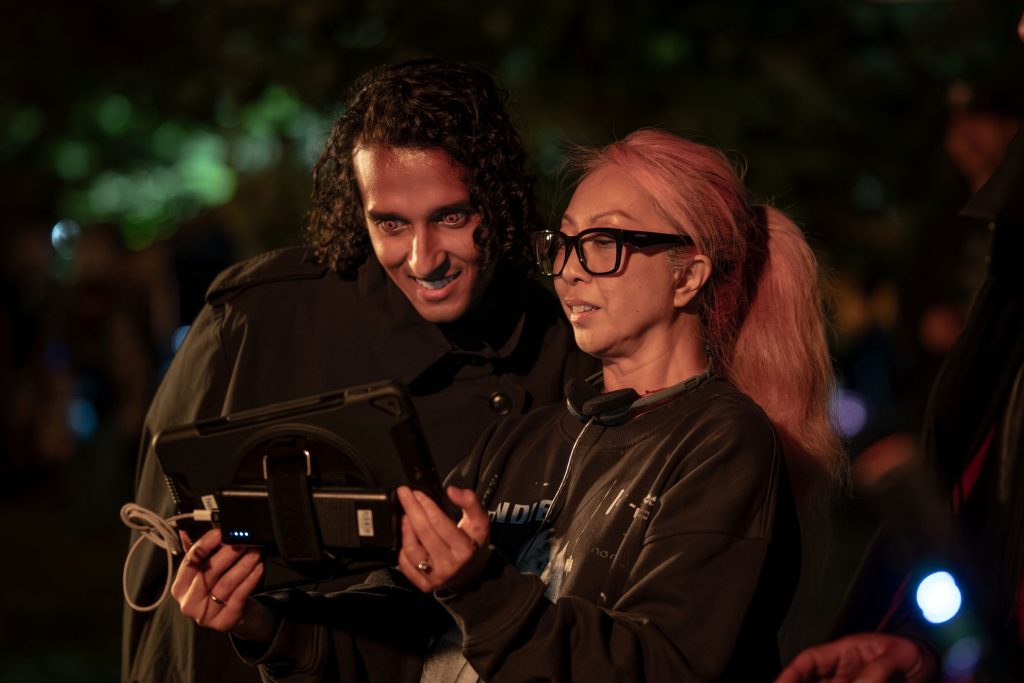 Director Jane Wu, Assad Zaman as Armand - Anne Rice's The Vampire Lestat _ Episode 06, Behind the Scene - Photo Credit: Sophie Giraud/AMC